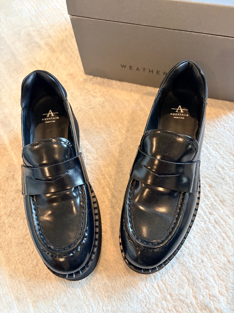 Aquatalia Weatherproof Marta Shiny Calf Chunky Loafers